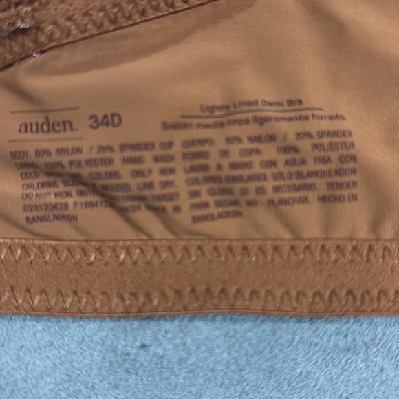 NWT Auden Tan Seamless T-Shirt Demi Bra 34D - Picture 3 of 3